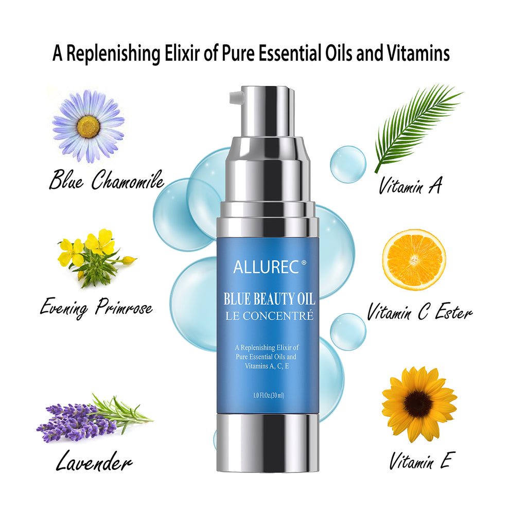 AllureC® Nutriment Blue Oil Beauty Face Oil Midnight Recovery Essential Oil Concentrate