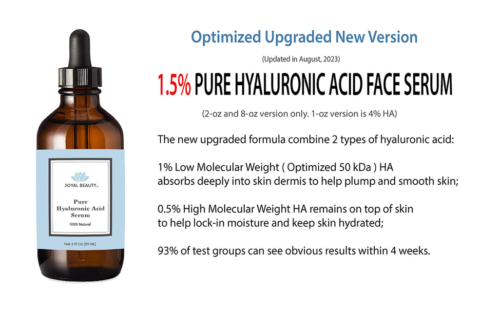 100% Pure Original Hyaluronic Acid Serum for Face Skin Eyes and Lips