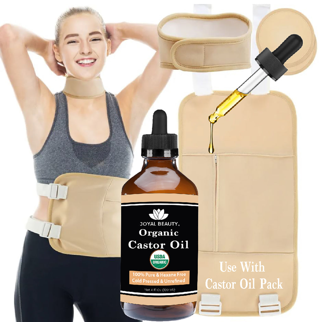 Castor Oil USDA Organic 100% Pure Cold Pressed Unrefined Hexane-Free for Face, Hair Growth, Eyelashes Growth, Eyebrows Growth and All Over Body
