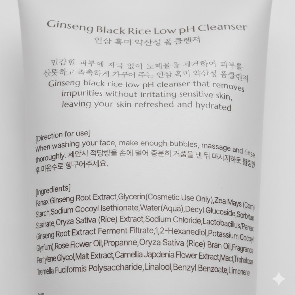 Ginseng & Black Rice Low pH Cleanser (230 ml)
