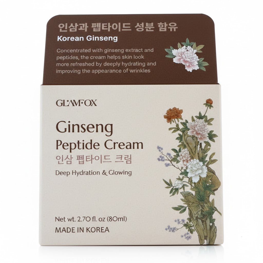 Ginseng Peptide Cream (80 ml) with Ceramide Squalane Niacinamide Hyaluronic Acid