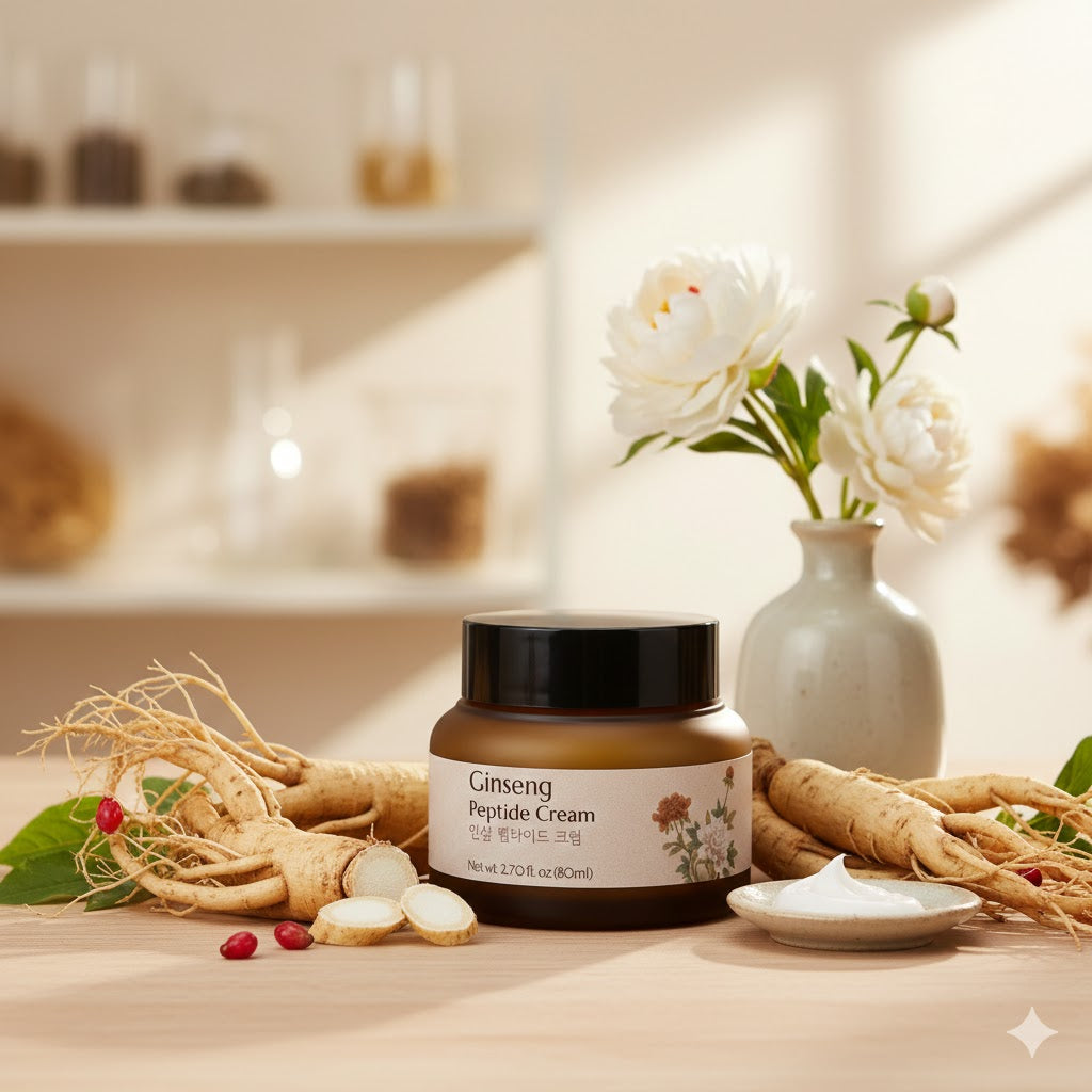 Ginseng Peptide Cream (80 ml) with Ceramide Squalane Niacinamide Hyaluronic Acid