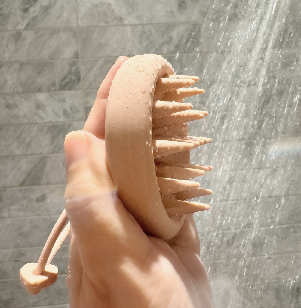 JOYAL BEAUTY Scalp Massager Brush, 2 in 1 Shower Brush for Hair Growth and Dandruff Treatment with Soft Silicone Bristles and Massage Nodes for Hair Care