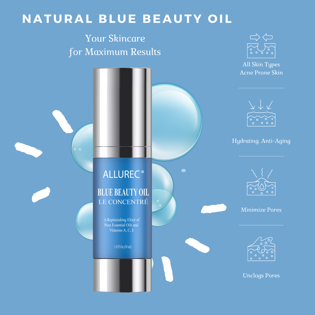 AllureC® Nutriment Blue Oil Beauty Face Oil Midnight Recovery Essential Oil Concentrate