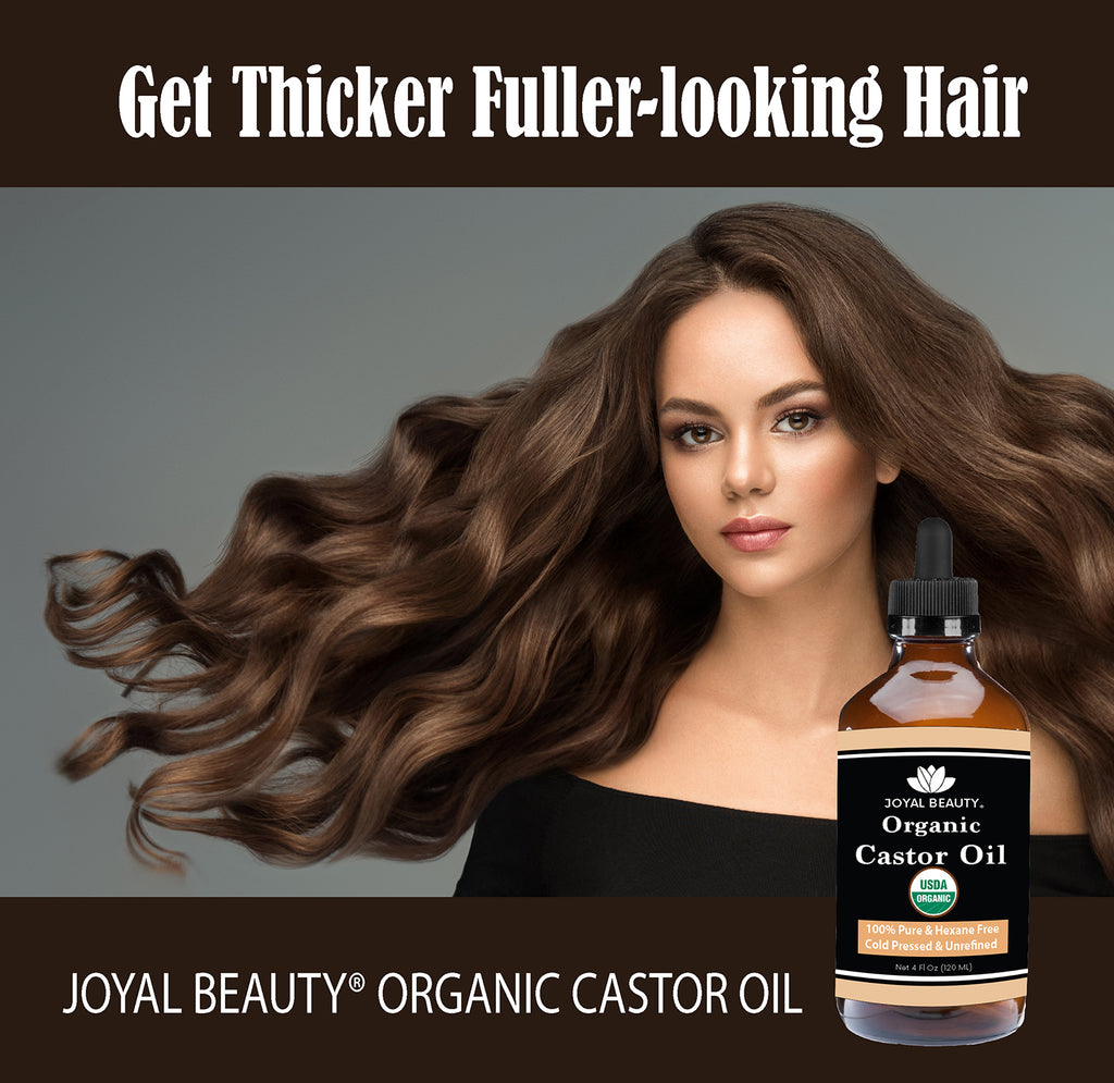 Castor Oil USDA Organic 100% Pure Cold Pressed Unrefined Hexane-Free for Face, Hair Growth, Eyelashes Growth, Eyebrows Growth and All Over Body