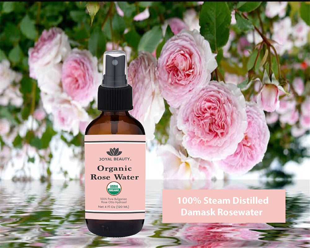 USDA Certified Organic Rose Water 100% Pure All Natural Facial Mist Sprayer Toner