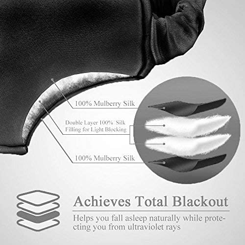 Joyal Beauty Luxury 100% Pure Mulberry Silk Sleep Eye Mask. Premium Grade 6A 19 Momme Silk.