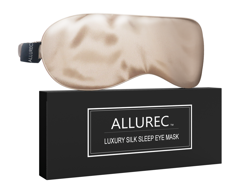 ALLUREC™ Luxury 100% Mulberry Silk Sleep Eye Mask. Top Grade 6A 22 Momme Long Silk.