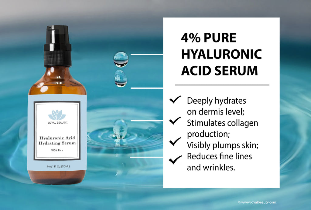 100% Pure Original Hyaluronic Acid Serum for Face Skin Eyes and Lips