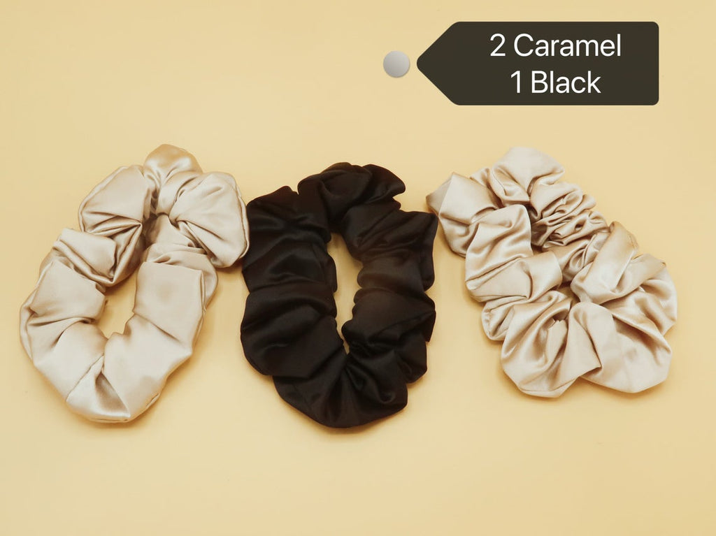 Luxury Pure Silk Hair Scrunchies - 100% Pure Mulberry Silk 22 Momme Scrunchies Hair Tie Bow with Elastic Band. Best for Women Girls Thick Hair.