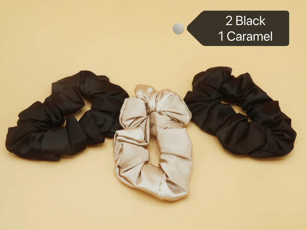 Luxury Pure Silk Hair Scrunchies - 100% Pure Mulberry Silk 22 Momme Scrunchies Hair Tie Bow with Elastic Band. Best for Women Girls Thick Hair.