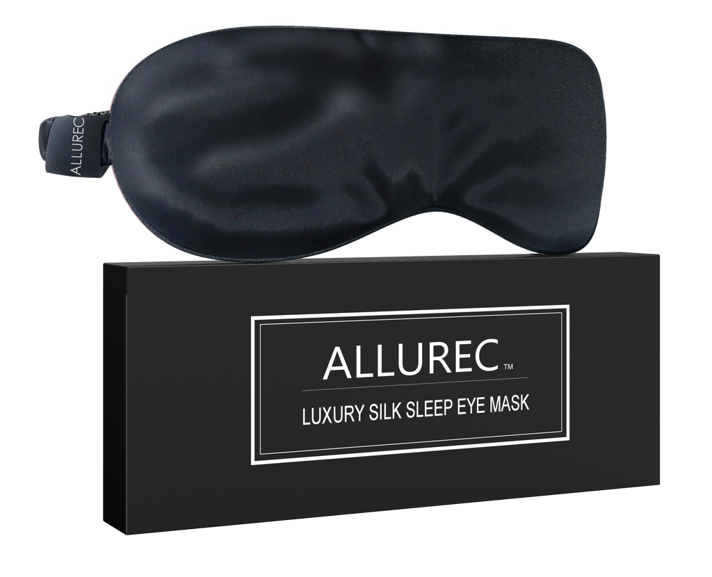 ALLUREC™ Luxury 100% Mulberry Silk Sleep Eye Mask. Top Grade 6A 22 Momme Long Silk.