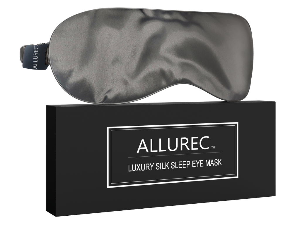 ALLUREC™ Luxury 100% Mulberry Silk Sleep Eye Mask. Top Grade 6A 22 Momme Long Silk.
