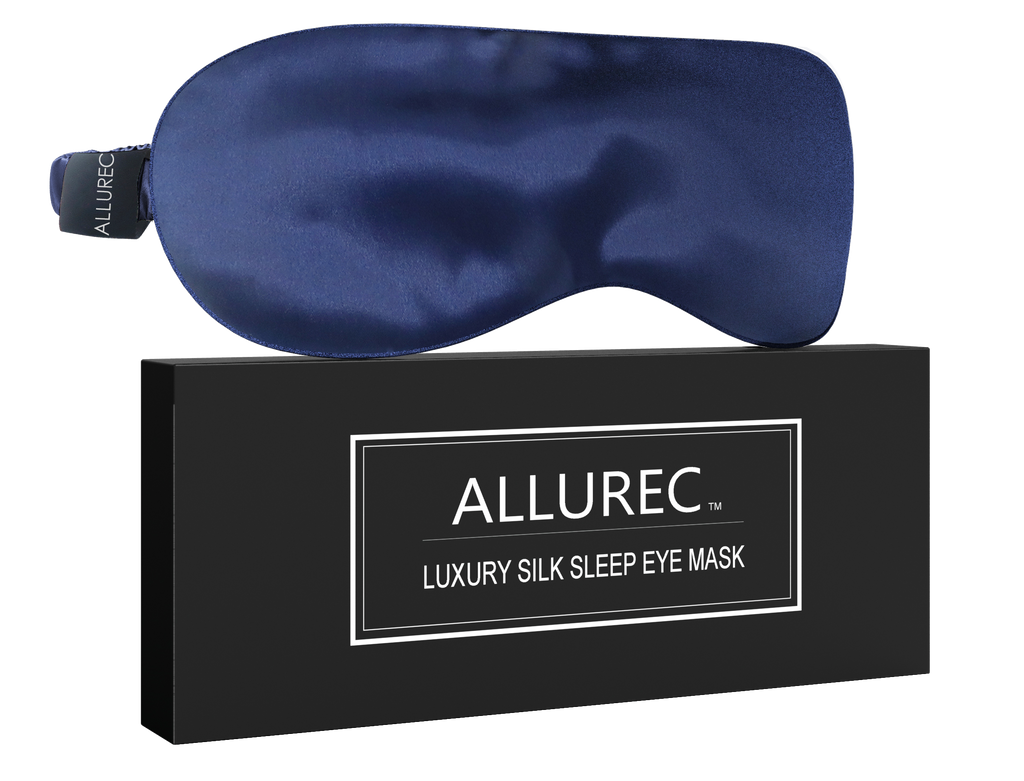 ALLUREC™ Luxury 100% Mulberry Silk Sleep Eye Mask. Top Grade 6A 22 Momme Long Silk.