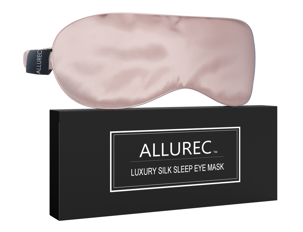 ALLUREC™ Luxury 100% Mulberry Silk Sleep Eye Mask. Top Grade 6A 22 Momme Long Silk.