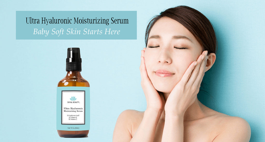 Organic Ultra Hyaluronic Acid Serum with Vitamin C Vitamin E Jojoba