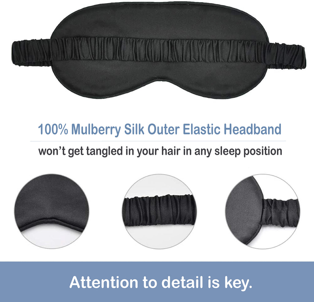 Joyal Beauty Luxury 100% Pure Mulberry Silk Sleep Eye Mask. Premium Grade 6A 19 Momme Silk.