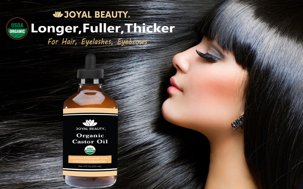 Castor Oil USDA Organic 100% Pure Cold Pressed Unrefined Hexane-Free for Face, Hair Growth, Eyelashes Growth, Eyebrows Growth and All Over Body