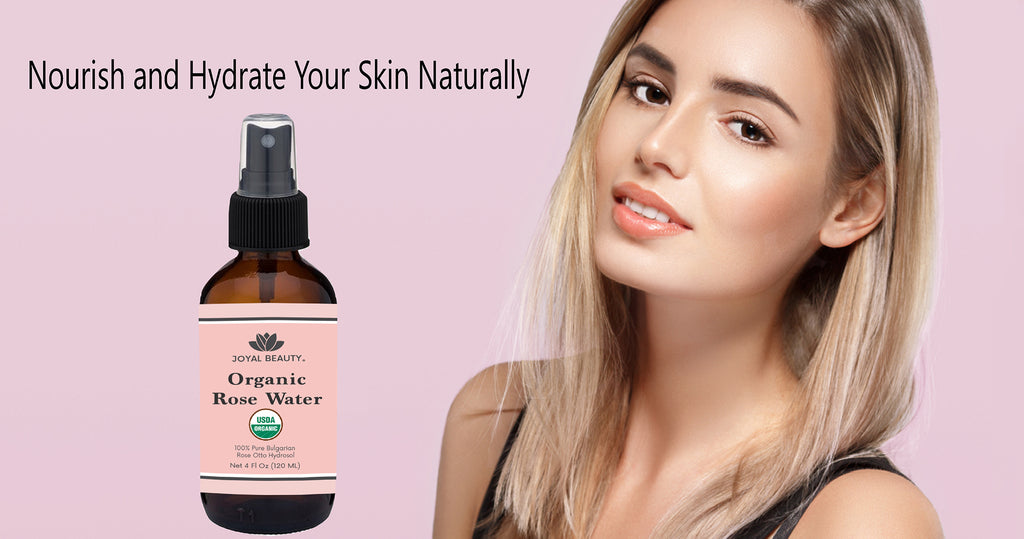 USDA Certified Organic Rose Water 100% Pure All Natural Facial Mist Sprayer Toner