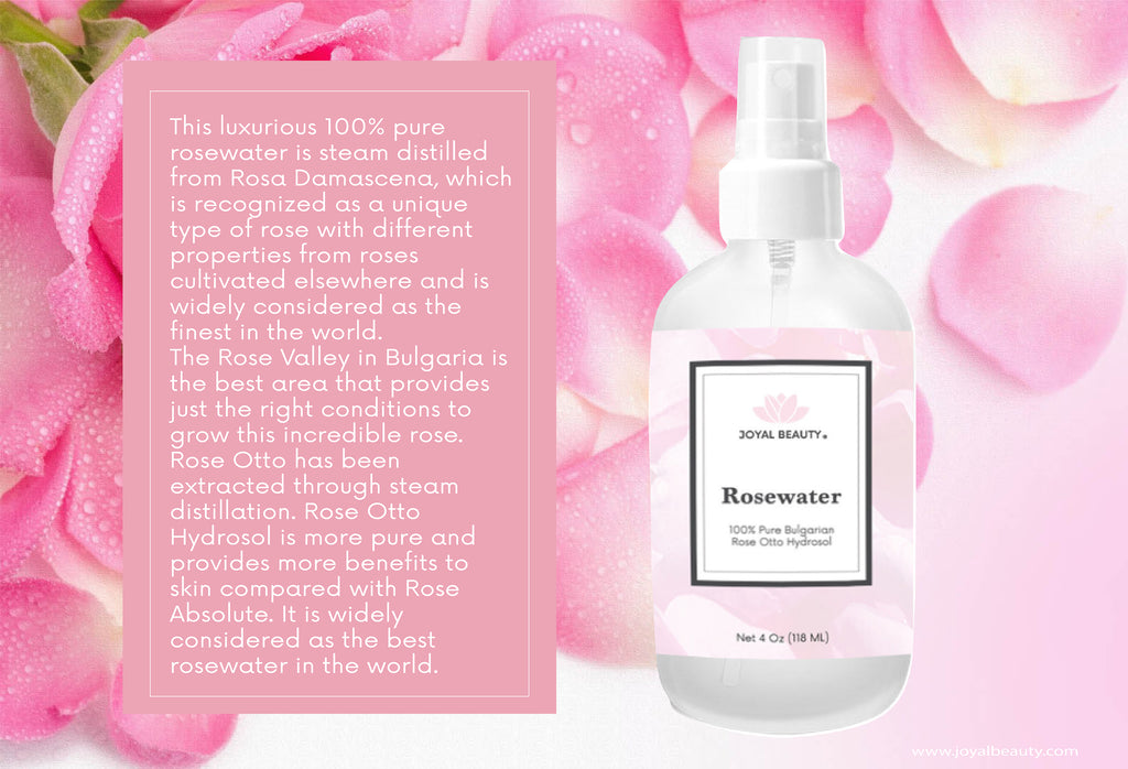 Luxurious 100% Pure Rose Water-Organic Bulgarian Rose Otto Hydrosol.